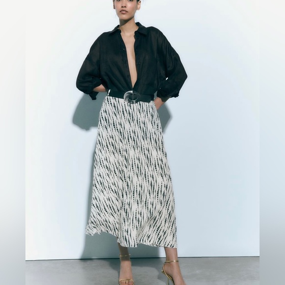 Zara Skirts Zara Belted Midi Skirt Poshmark